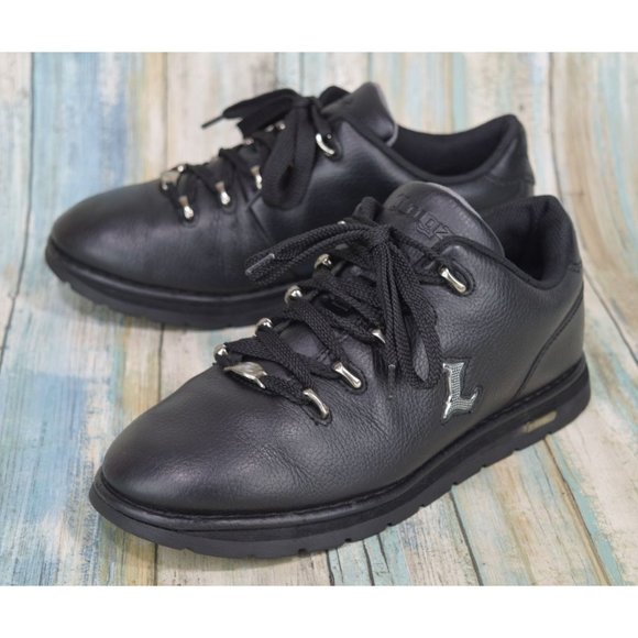 Lugz Black Pebble Leather Zrocs Men's Size 9 RARE Full Grain Oxfords MRCGG - Picture 1 of 11